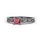 1 - Florie Classic 5.5 mm Princess Cut Rhodolite Garnet Solitaire Engagement Ring 