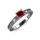 3 - Florie Classic 5.5 mm Princess Cut Rhodolite Garnet Solitaire Engagement Ring 