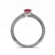 4 - Florie Classic 5.5 mm Princess Cut Rhodolite Garnet Solitaire Engagement Ring 