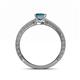 4 - Florie Classic 5.5 mm Princess Cut Blue Diamond Solitaire Engagement Ring 