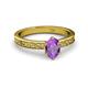 2 - Cael Classic 7x5 mm Oval Shape Amethyst Solitaire Engagement Ring 