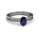 2 - Cael Classic 7x5 mm Oval Shape Blue Sapphire Solitaire Engagement Ring 