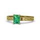 1 - Cael Classic 7x5 mm Emerald Shape Emerald Solitaire Engagement Ring 
