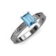 3 - Cael Classic 7x5 mm Emerald Shape Blue Topaz Solitaire Engagement Ring 
