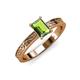 3 - Cael Classic 7x5 mm Emerald Shape Peridot Solitaire Engagement Ring 