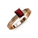 3 - Cael Classic 7x5 mm Emerald Shape Red Garnet Solitaire Engagement Ring 