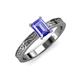 3 - Cael Classic 7x5 mm Emerald Shape Tanzanite Solitaire Engagement Ring 