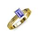 3 - Cael Classic 7x5 mm Emerald Shape Tanzanite Solitaire Engagement Ring 