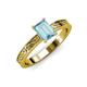 3 - Cael Classic 7x5 mm Emerald Shape Aquamarine Solitaire Engagement Ring 