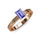 3 - Cael Classic 7x5 mm Emerald Shape Tanzanite Solitaire Engagement Ring 