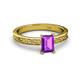 2 - Cael Classic 7x5 mm Emerald Shape Amethyst Solitaire Engagement Ring 