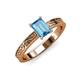 3 - Cael Classic 7x5 mm Emerald Shape Blue Topaz Solitaire Engagement Ring 