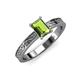 3 - Cael Classic 7x5 mm Emerald Shape Peridot Solitaire Engagement Ring 