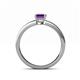 4 - Cael Classic 7x5 mm Emerald Shape Amethyst Solitaire Engagement Ring 