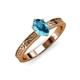 3 - Cael Classic 7x5 mm Oval Shape London Blue Topaz Solitaire Engagement Ring 