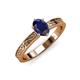 3 - Cael Classic 7x5 mm Oval Shape Blue Sapphire Solitaire Engagement Ring 