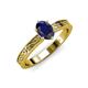 3 - Cael Classic 7x5 mm Oval Shape Blue Sapphire Solitaire Engagement Ring 