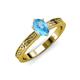 3 - Cael Classic 7x5 mm Oval Shape Blue Topaz Solitaire Engagement Ring 