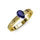 3 - Cael Classic 7x5 mm Pear Shape Blue Sapphire Solitaire Engagement Ring 