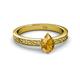 2 - Cael Classic 7x5 mm Pear Shape Citrine Solitaire Engagement Ring 
