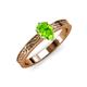 3 - Cael Classic 7x5 mm Pear Shape Peridot Solitaire Engagement Ring 