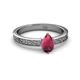 2 - Cael Classic 7x5 mm Pear Shape Rhodolite Garnet Solitaire Engagement Ring 