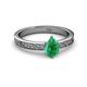 2 - Cael Classic 7x5 mm Pear Shape Emerald Solitaire Engagement Ring 