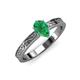 3 - Cael Classic 7x5 mm Pear Shape Emerald Solitaire Engagement Ring 