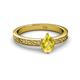2 - Cael Classic 7x5 mm Pear Shape Yellow Sapphire Solitaire Engagement Ring 