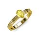 3 - Cael Classic 7x5 mm Pear Shape Yellow Sapphire Solitaire Engagement Ring 