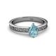 2 - Cael Classic 7x5 mm Pear Shape Aquamarine Solitaire Engagement Ring 