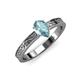 3 - Cael Classic 7x5 mm Pear Shape Aquamarine Solitaire Engagement Ring 