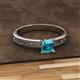 2 - Cael Classic 5.5 mm Princess Cut London Blue Topaz Solitaire Engagement Ring 