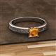 2 - Cael Classic 5.5 mm Princess Cut Citrine Solitaire Engagement Ring 