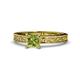 1 - Cael Classic 5.5 mm Princess Cut Peridot Solitaire Engagement Ring 