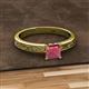 2 - Cael Classic 5.5 mm Princess Cut Rhodolite Garnet Solitaire Engagement Ring 