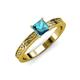 3 - Cael Classic 5.5 mm Princess Cut London Blue Topaz Solitaire Engagement Ring 