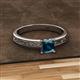 2 - Cael Classic 5.5 mm Princess Cut Blue Diamond Solitaire Engagement Ring 