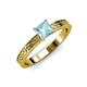 3 - Cael Classic 5.5 mm Princess Cut Aquamarine Solitaire Engagement Ring 
