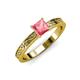 3 - Cael Classic 5.5 mm Princess Cut Pink Tourmaline Solitaire Engagement Ring 