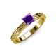 3 - Cael Classic 5.5 mm Princess Cut Amethyst Solitaire Engagement Ring 