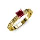 3 - Cael Classic 5.5 mm Princess Cut Rhodolite Garnet Solitaire Engagement Ring 
