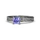1 - Cael Classic 5.5 mm Princess Cut Tanzanite Solitaire Engagement Ring 