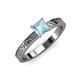 3 - Cael Classic 5.5 mm Princess Cut Aquamarine Solitaire Engagement Ring 