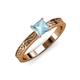 3 - Cael Classic 5.5 mm Princess Cut Aquamarine Solitaire Engagement Ring 