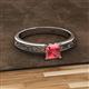 2 - Cael Classic 5.5 mm Princess Cut Pink Tourmaline Solitaire Engagement Ring 