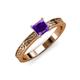 3 - Cael Classic 5.5 mm Princess Cut Amethyst Solitaire Engagement Ring 