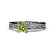 1 - Cael Classic 5.5 mm Princess Cut Peridot Solitaire Engagement Ring 