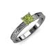 3 - Cael Classic 5.5 mm Princess Cut Peridot Solitaire Engagement Ring 