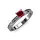3 - Cael Classic 5.5 mm Princess Cut Rhodolite Garnet Solitaire Engagement Ring 